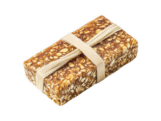 Homemade Granola Bar with Nuts and Seeds on a Colorful Background