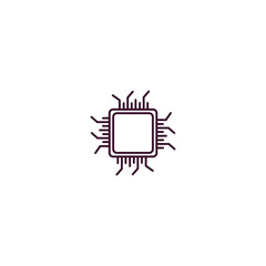 computer micro chip outline icon. Linear vector from computer concept. Thin line computer micro chip icon isolated on white background