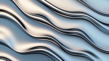 Shimmering Liquid Metal Symphony - Abstract with Ray Tracing, Quality Reflective Surfaces
