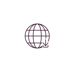 download from the net outline icon. Linear vector from computer concept. Thin line download from the net icon isolated on white background