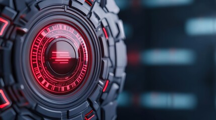 Fototapeta premium Futuristic AI-Driven Energy Trends Holographic Interface in with Copy Space, Selective Focus on Foreground Tech Setting