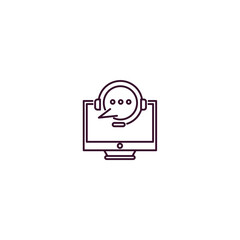 online support outline icon. Linear vector from computer concept. Thin line online support icon isolated on white background