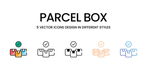 Parcel Box vector icons set ready to use for web and mobile app