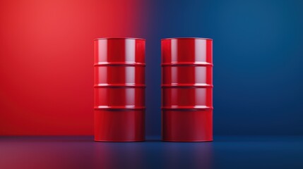Fototapeta premium Futuristic Oil vs Gas Price Forecast Holographic Display in Ultra HD with Copy Space, Selective Focus on Foreground