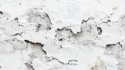 Obraz premium Textured white wall with cracks and peeling paint, perfect for backgrounds, designs, and artistic projects.