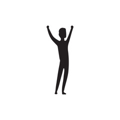 silhouette of a person. silhouette of a person in a jump