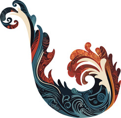 Abstract Ornamental Wave Design