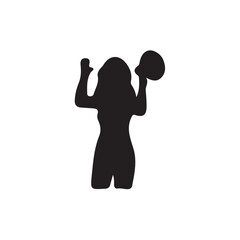 silhouette of a person. silhouette of a person with a megaphone