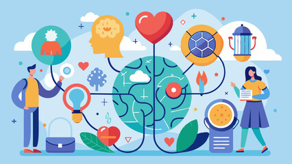 Mind and Body Connection Vector, Mental Health and Physical Health Illustration
