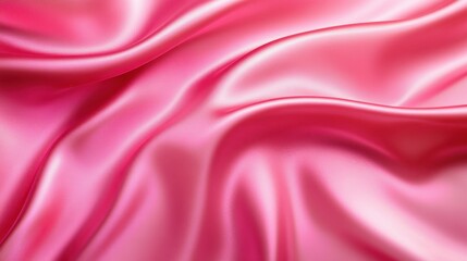 Obraz premium Smooth, bright pink silk waves creating a dynamic and luxurious background, ideal for adding your text.