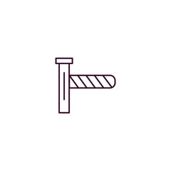 road barrier  outline icon. Linear vector from construction concept. Thin line road barrier  icon isolated on white background