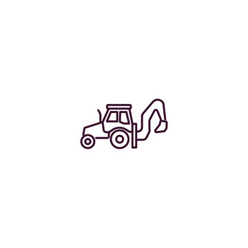 recommend clip art: backhoes  outline icon. Linear vector from construction concept. Thin line backhoes  icon isolated on white background