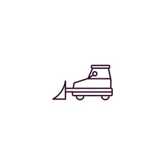 little snowplow  outline icon. Linear vector from construction concept. Thin line little snowplow  icon isolated on white background