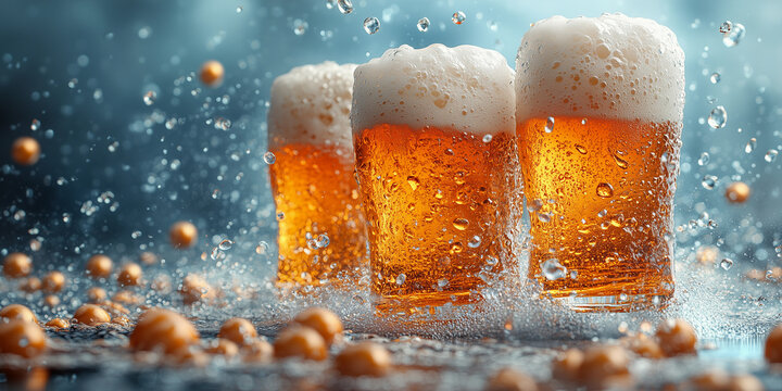 Beer Pints in a Dynamic Arrangement - Perfect for Oktoberfest