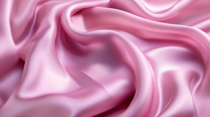 Fototapeta premium Lush pink silk waves with elegant folds, providing a beautiful and textured background with space for text.