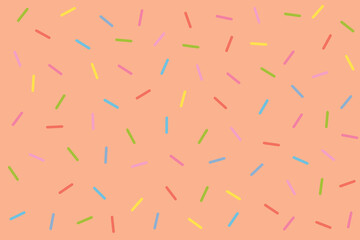 Colorful sprinkles banner background, colorful falling decorative sprinkles background. Vector illustration