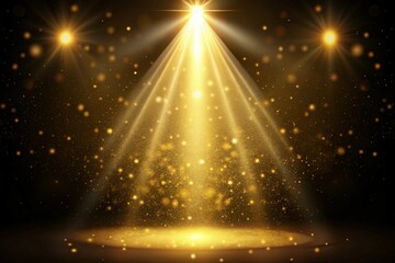 Dynamic Spotlight Effects with Radiant Glows and Soft Beams on Dark Backgrounds