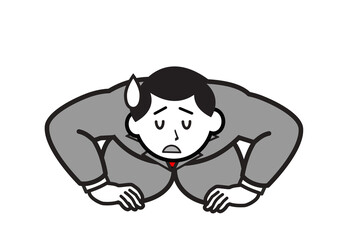 土下座するビジネスマン