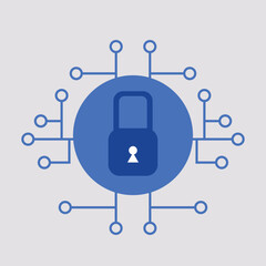 Fototapeta premium Vector illustration of a combination of key shapes and repressive shapes of modern technology networking