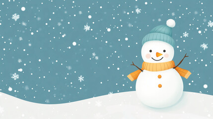 Fototapeta premium Christmas Snowman Clipart Background