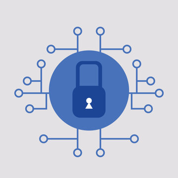 Vector illustration of a combination of key shapes and repressive shapes of modern technology networking