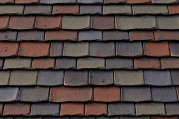 Naklejka premium Processed collage of slate roof tiles surface texture. Background for banner, backdrop or texture