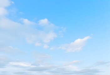 Fototapeta premium Summer day with a bright blue sky and scattered white clouds