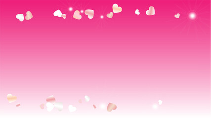Luxury Background with Confetti of Hearts Glitter Particles. St. Valentine Day. New Year pattern. Light Spots. Explosion of Confetti. Glitter Vector Illustration. Design for Poster.