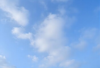 Fototapeta premium Summer day with a bright blue sky and scattered white clouds