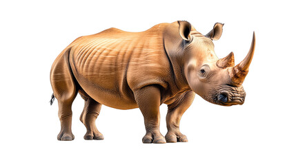 Obraz premium White Rhino Standing on a Grid Pattern Background