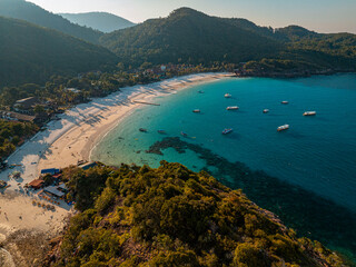 Bird’s-Eye View of Redang Island’s Turquoise Waters and Sandy Shores
