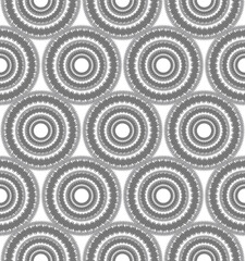 seamless gray and white pattern with circles, mandala texture background pattern design for textiles, background.