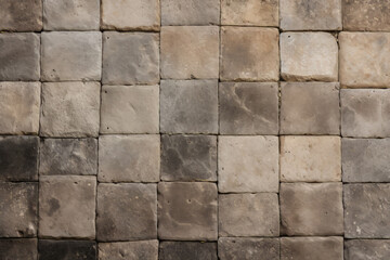 Fototapeta premium Processed collage of ancient yellow block wall texture. Background for banner, backdrop or texture