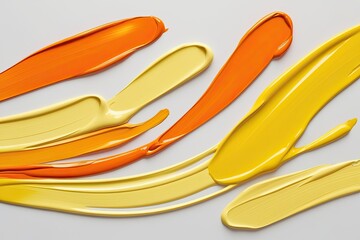Naklejka premium Vibrant Orange and Yellow Acrylic Oil Paint Stroke with Bright Element Highlight