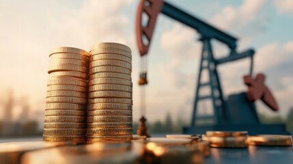 Global Oil Industry Turmoil - with Copy Space, Selective Focus in