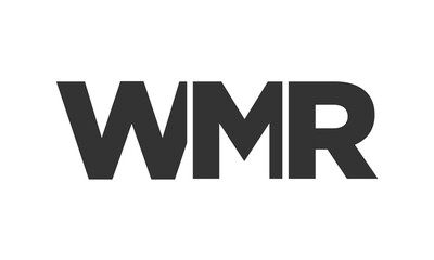 WMR logo design template with strong and modern bold text. Initial based vector logotype featuring simple and minimal typography. Trendy company identity.