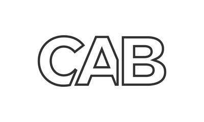 CAB logo design template with strong and modern bold text. Initial based vector logotype featuring simple and minimal typography. Trendy company identity.