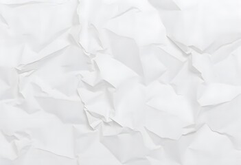 Obraz premium Close-up of crumpled white paper. The paper is heavily wrinkled, creating a textured surface with deep creases and folds. The lighting is soft and diffused,