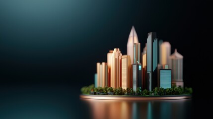 Obraz premium Future Energy Crisis - Holographic Oil Market Turmoil Trading Interface in Futuristic Cityscape