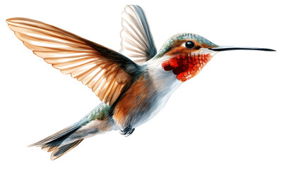 Hummingbird in Flight with Abstract Pattern Background