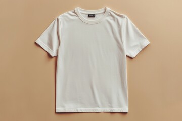Simple Tshirt Flatlay mockup in beige background created with generative AI
