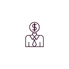 banker  outline icon. Linear vector from cryptocurrency concept. Thin line banker  icon isolated on white background