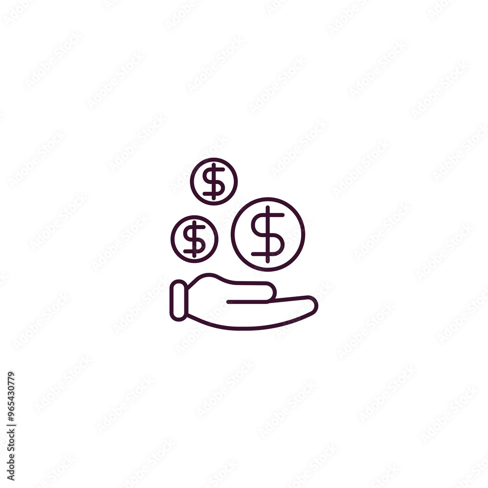 Poster saving outline icon. linear vector from cryptocurrency concept. thin line saving icon isolated on wh
