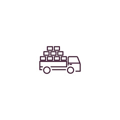 freight outline icon. Linear vector from delivery concept. Thin line freight icon isolated on white background