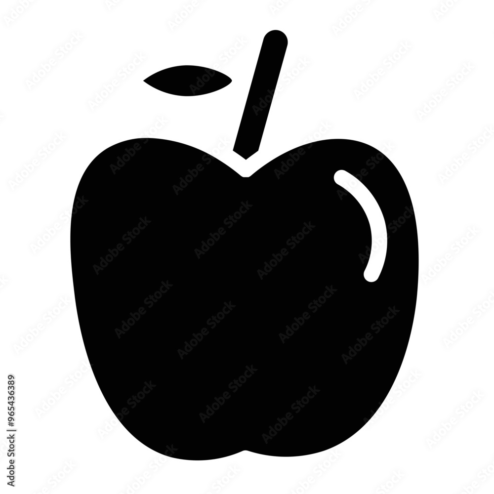 Wall mural apple diet food glyph icon