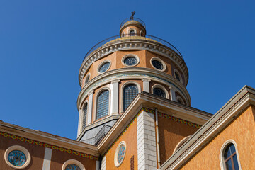 TINDARI, ITALY, JUNE 17, 2023 - The Dome of the Sanctuary of the Madonna of Tindari, province of Messina, Sicily, Italy