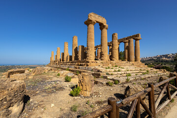 Temple of Juno in the Valley of the Temples in Agrigento, Sicily, Italy