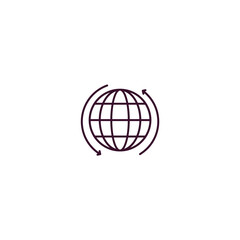 worldwide outline icon. Linear vector from delivery concept. Thin line worldwide icon isolated on white background