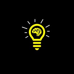 Illustrations show yellow lights and brains depicting ideas as well as thoughts.