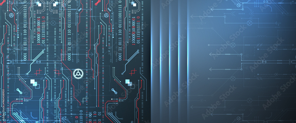 Aufkleber abstract technology concept. computer code background. hand drawn vector illustration.